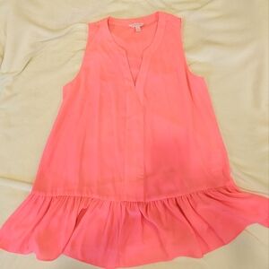Lilly Pulitzer Neon Pink peplum tank, M